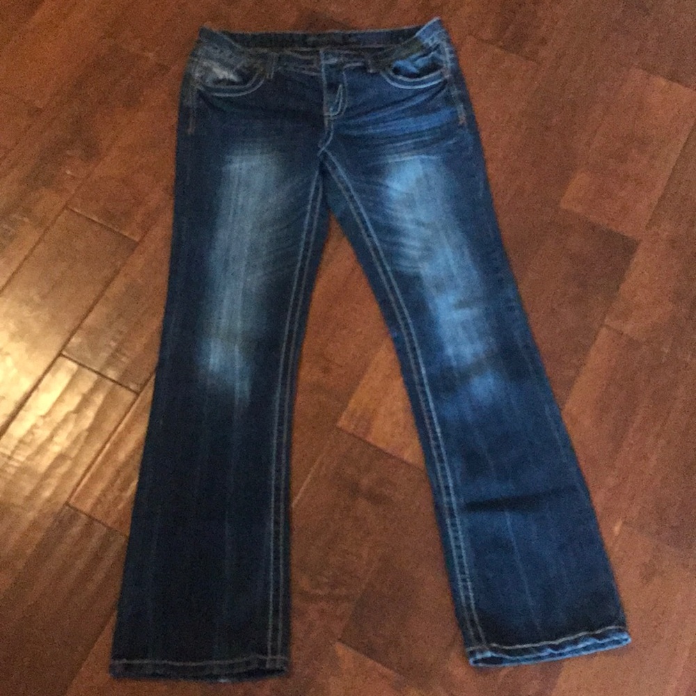 Dark denim jeans